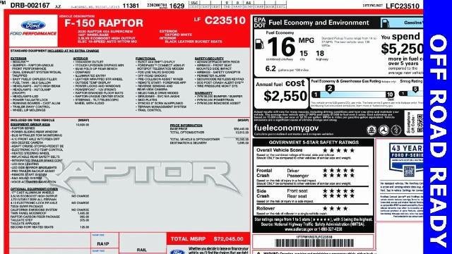 2020 Ford F-150 Raptor