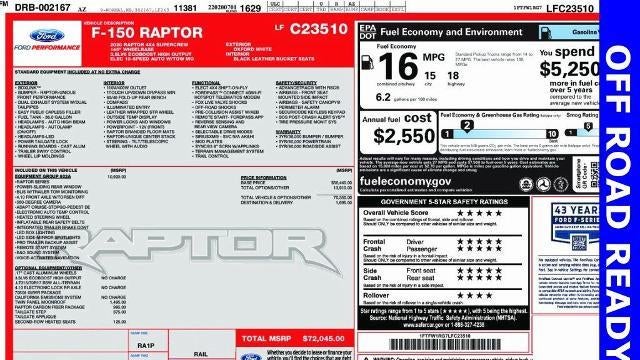 2020 Ford F-150 Raptor