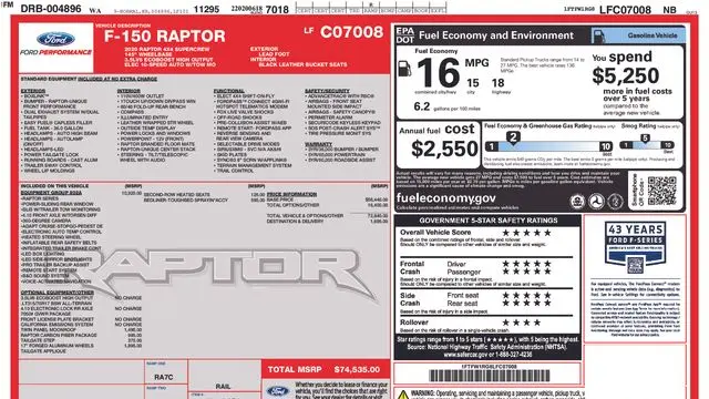 2020 Ford F-150 Raptor