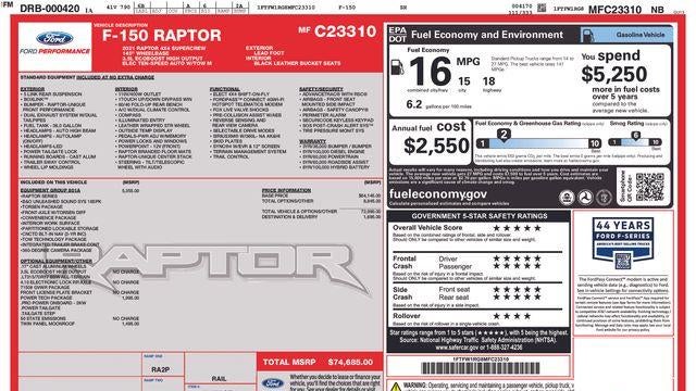 2021 Ford F-150 Raptor