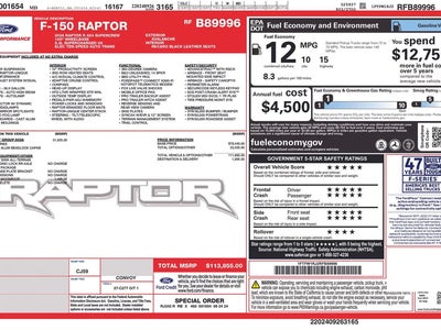 2024 Ford F-150 4X4 Raptor 4DR Supercrew 5.5 FT. SB