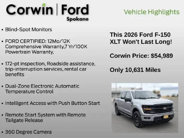 2026 Ford F-150 - $54,989