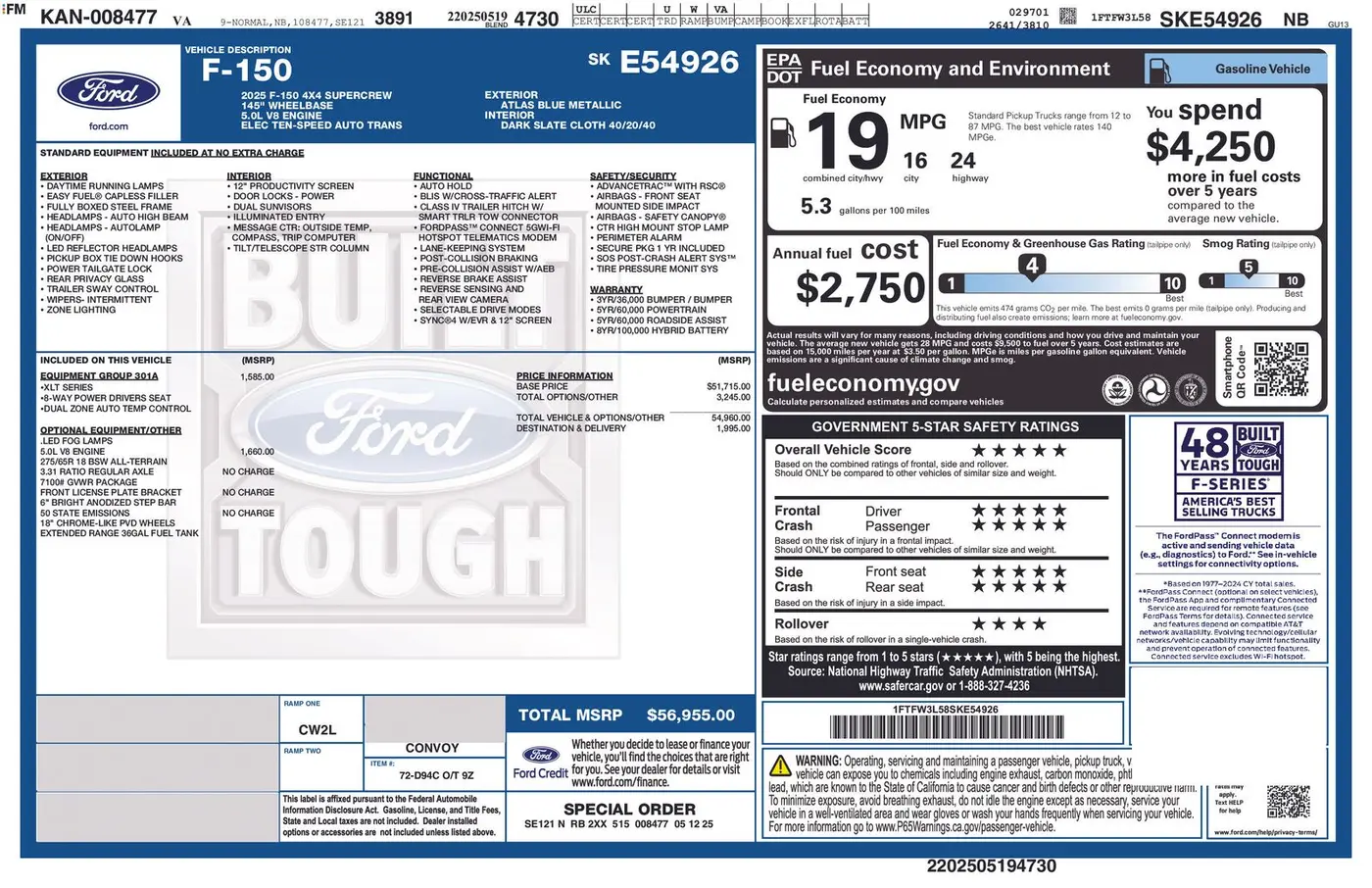 2025 Ford F-150 - $44,800