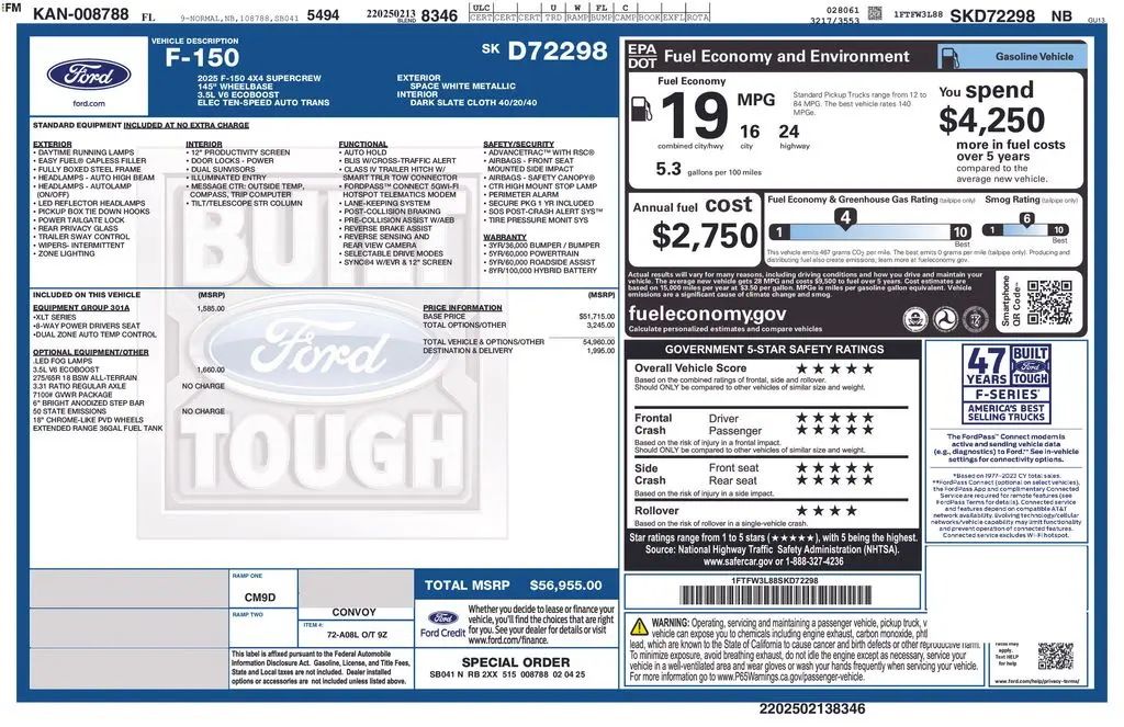 2025 Ford F-150 - $40,980