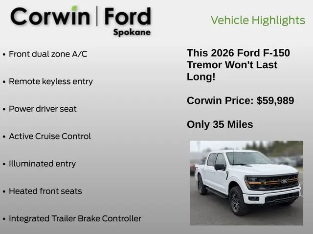 2026 Ford F-150 - $59,989