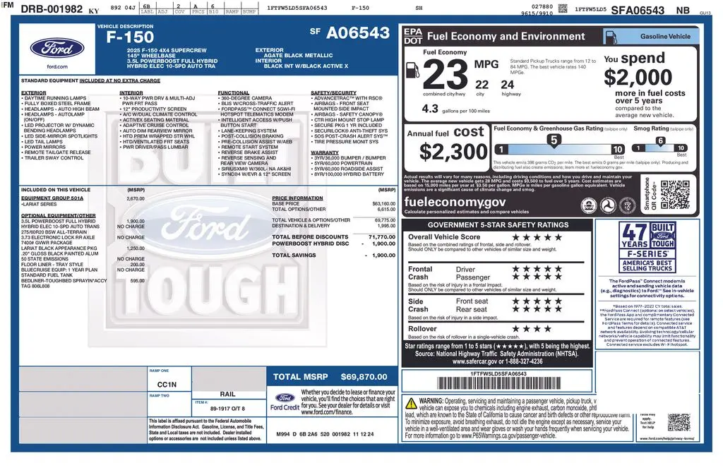 2025 Ford F-150 - $54,995