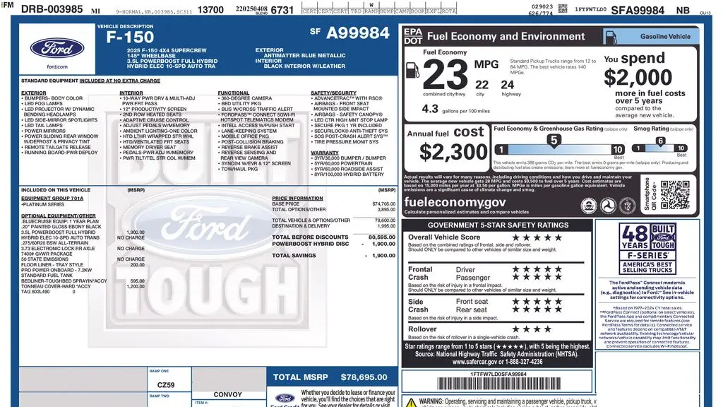 2025 Ford F-150 Platinum