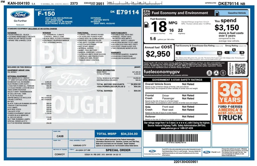 2013 Ford F-150 - $15,001