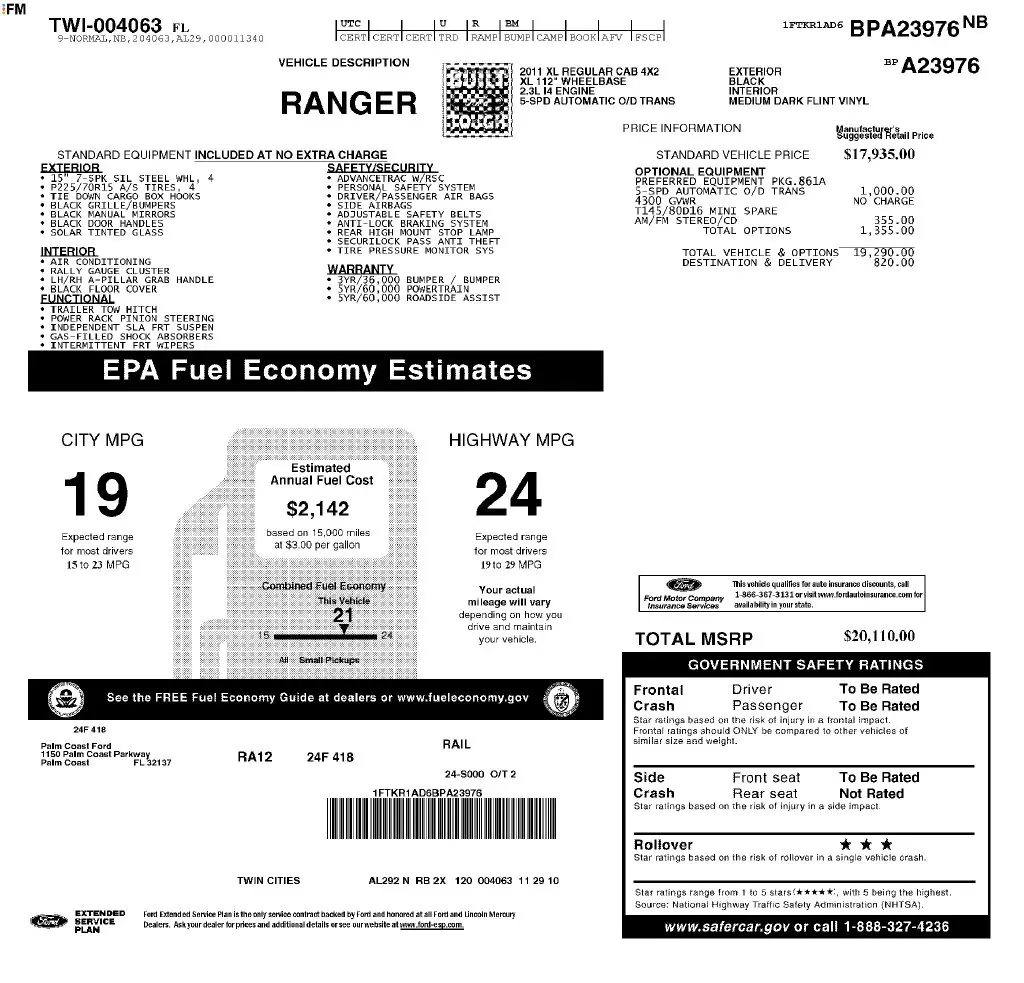 2011 Ford Ranger - $14,500