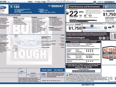 2019 Ford F-150 4X2 XL 2DR Regular Cab 6.5 FT. SB