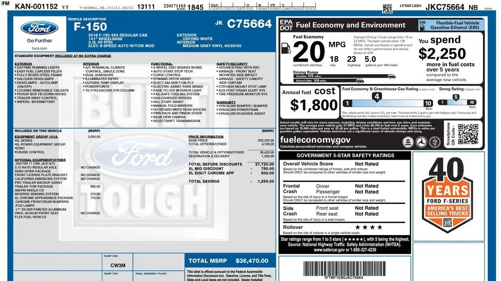 2018 Ford F-150 XL