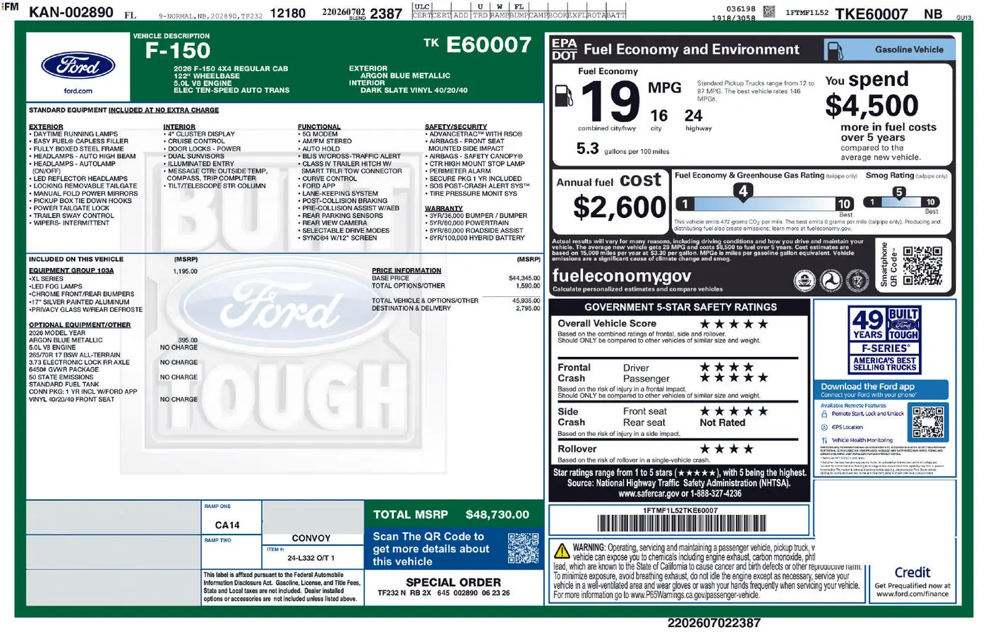 2026 Ford F-150 - $61,995