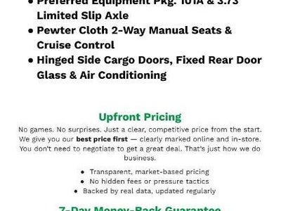 2015 Ford Transit 250 3DR LWB Low Roof Cargo Van W/60/40 Passenger Side Doors