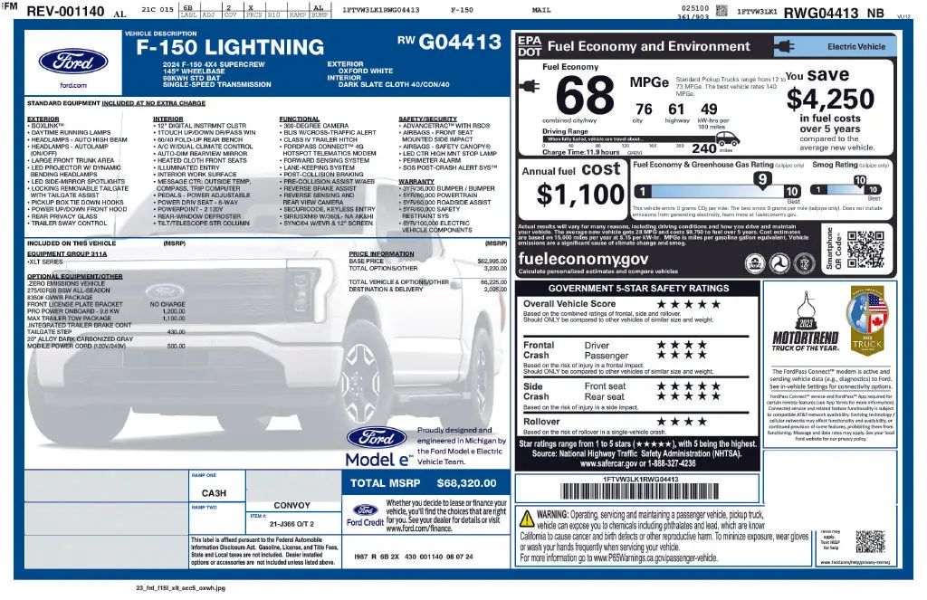 2024 Ford F-150 - $46,797