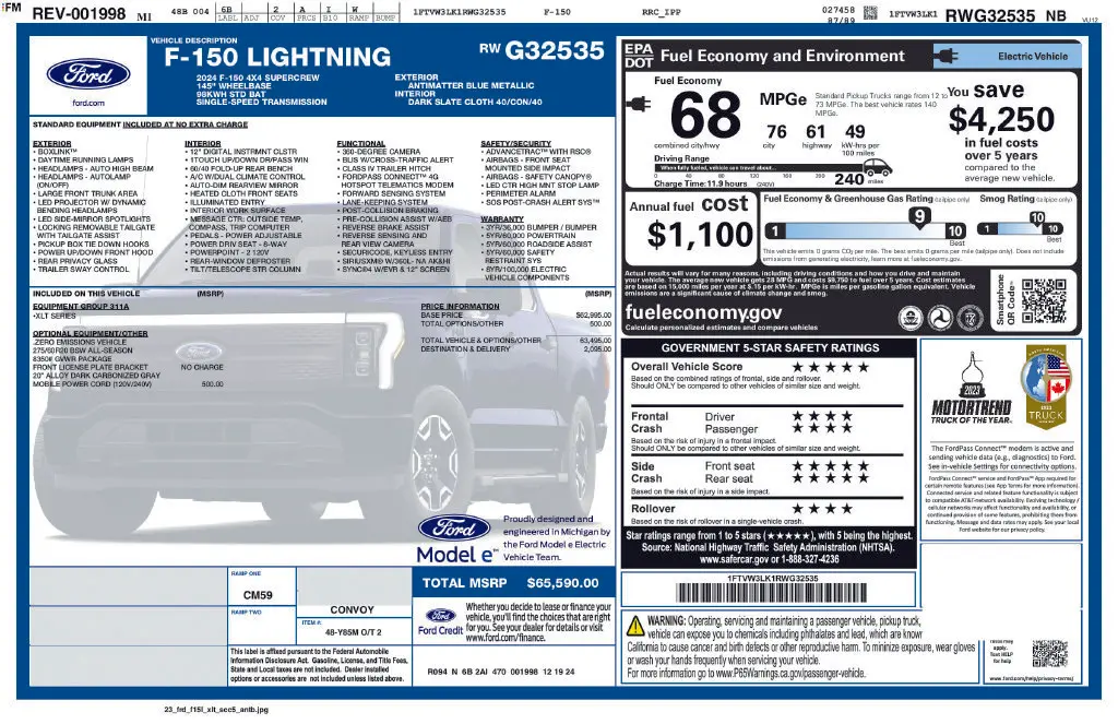 2024 Ford F-150 - $43,797