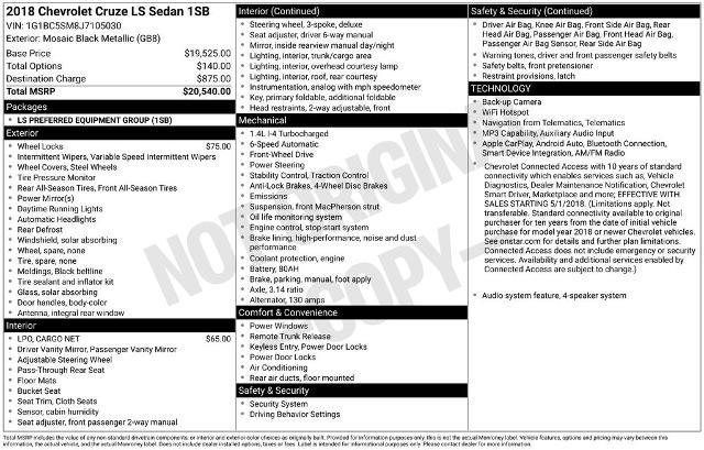2018 Chevrolet Cruze - $11,990