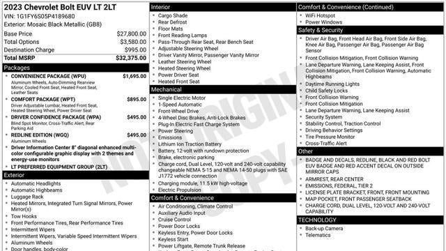 2023 Chevrolet Bolt EUV LT