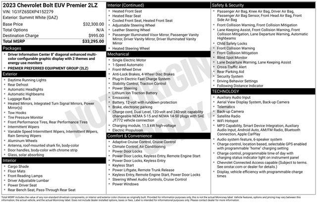 2023 Chevrolet Bolt - $23,985