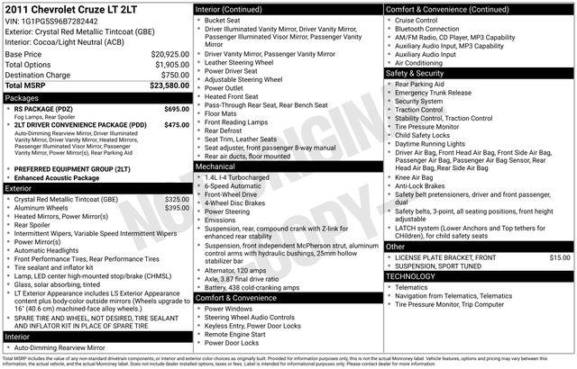 2011 Chevrolet Cruze - $9,873