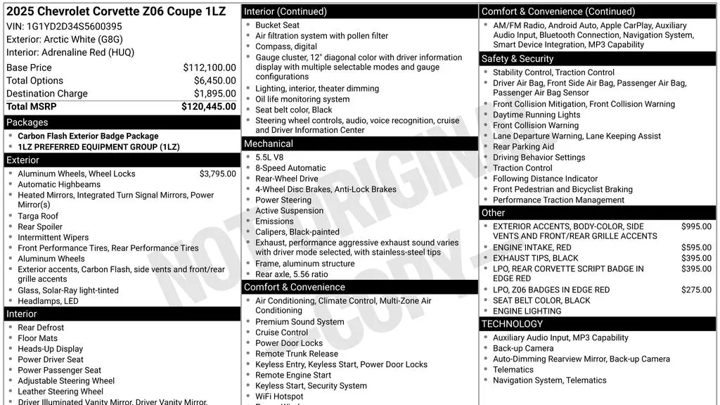 2025 Chevrolet Corvette Z06
