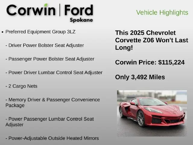 2025 Chevrolet Corvette - $115,224
