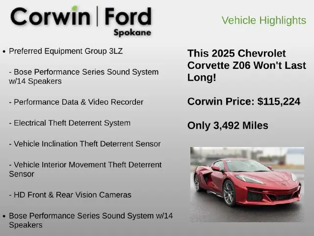 2025 Chevrolet Corvette - $115,224
