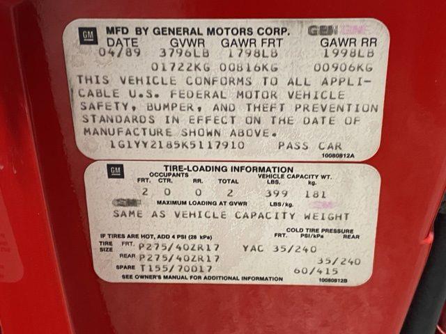 1989 Chevrolet Corvette - $9,601