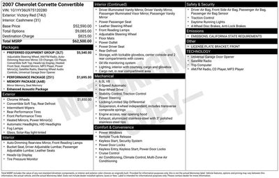 2007 Chevrolet Corvette 2DR Convertible