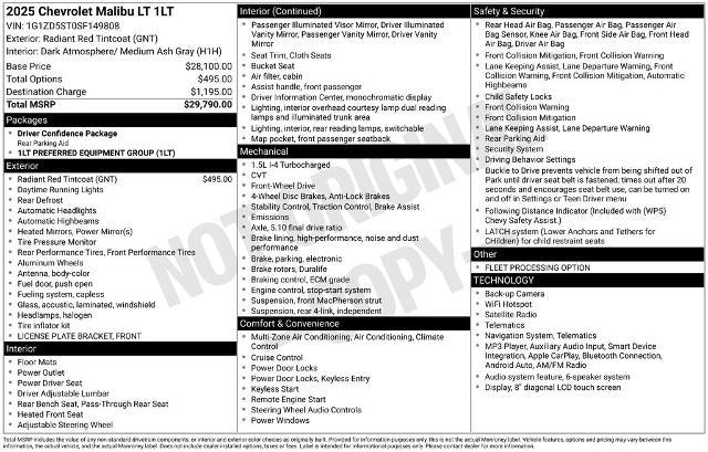 2025 Chevrolet Malibu - $21,200