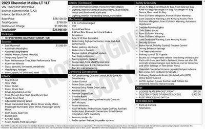 2023 Chevrolet Malibu LT 4DR Sedan W/1LT