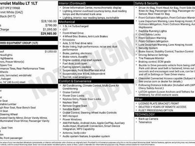 2023 Chevrolet Malibu LT 4DR Sedan W/1LT