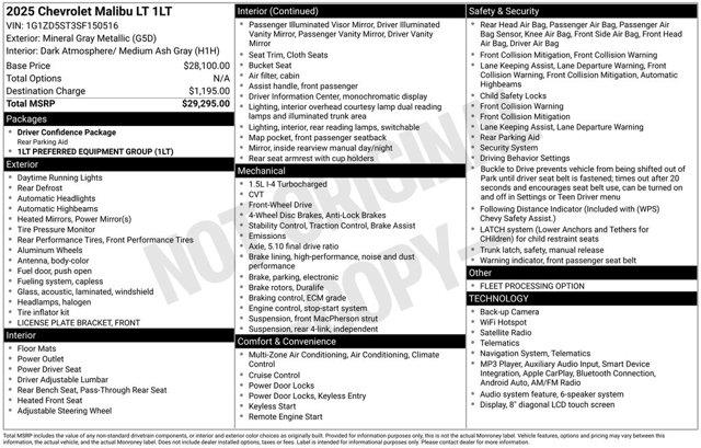 2025 Chevrolet Malibu - $19,487