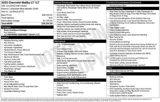 2025 Chevrolet Malibu - $19,494