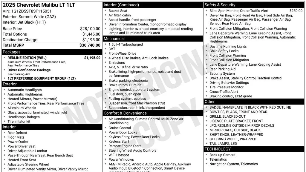 2025 Chevrolet Malibu LT