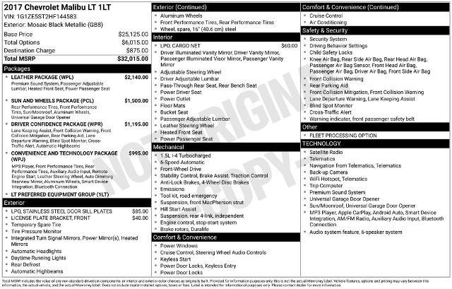 2017 Chevrolet Malibu - $13,685