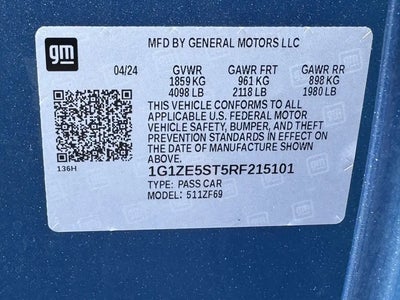 2024 Chevrolet Malibu LT 4DR Sedan W/2LT