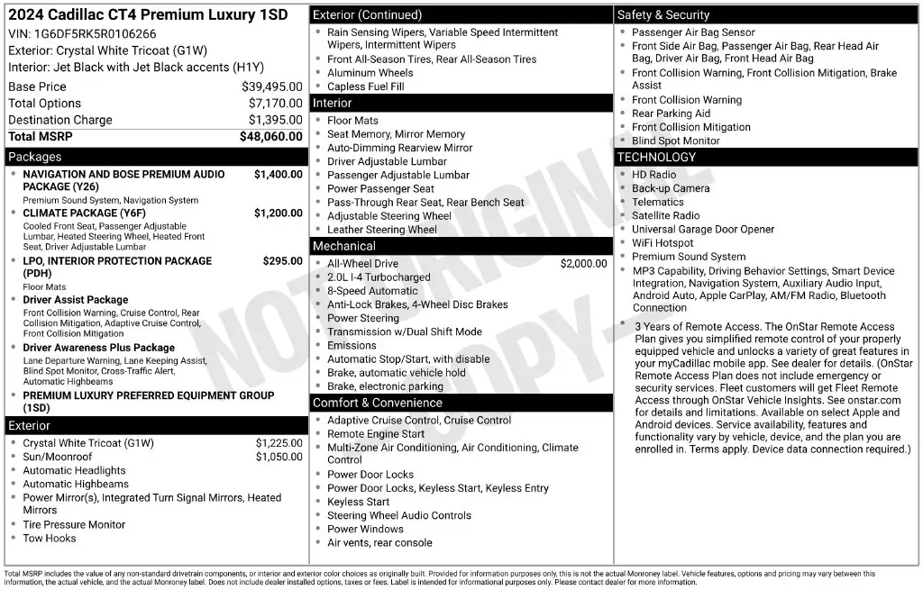 2024 Cadillac CT4 - $33,975