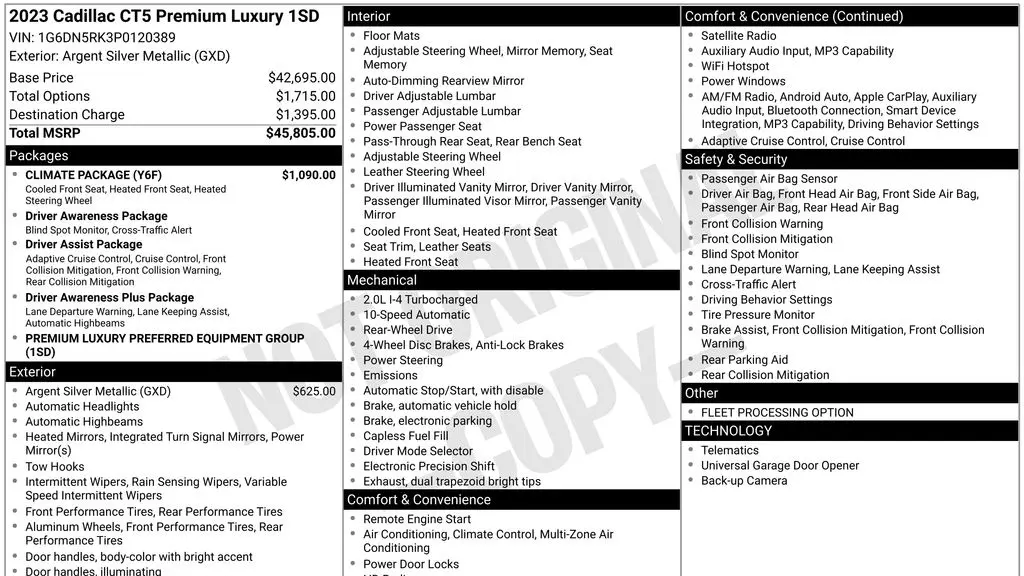 2023 Cadillac CT5 Premium Luxury