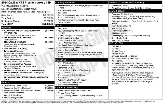 2024 Cadillac CT5 - $33,799