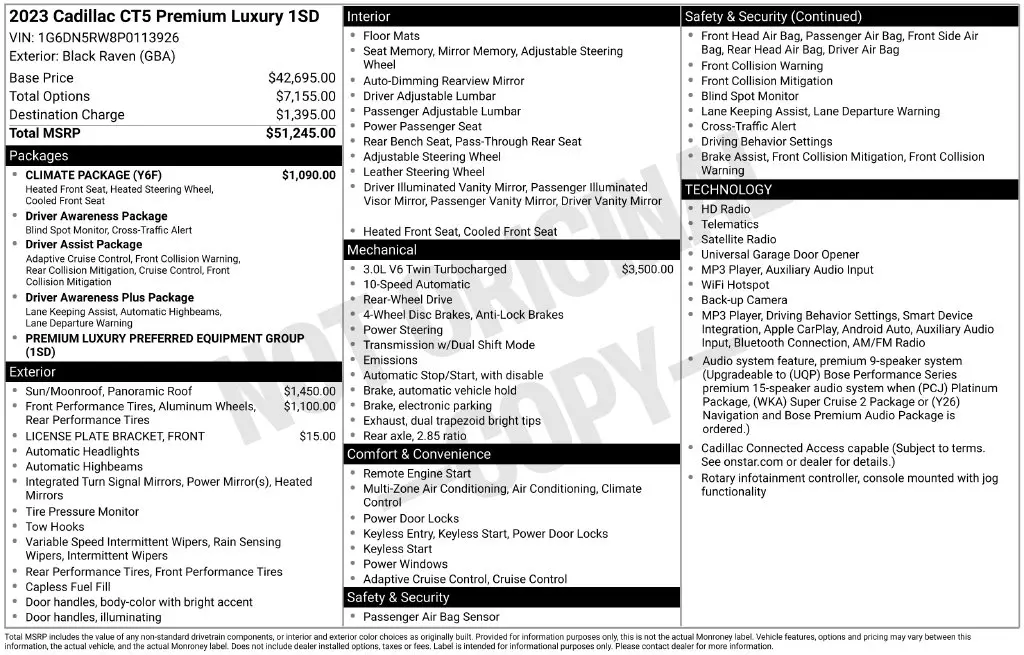 2023 Cadillac CT5 - $33,294