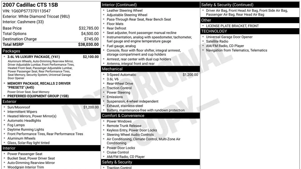 2007 Cadillac CTS Sport