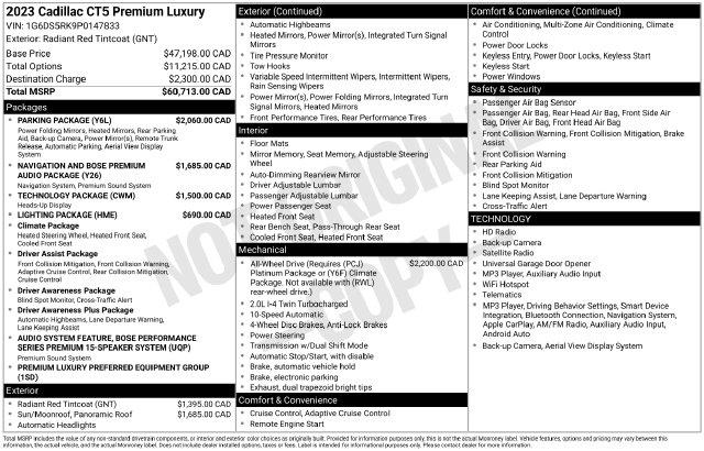 2023 Cadillac CT5 - $33,906