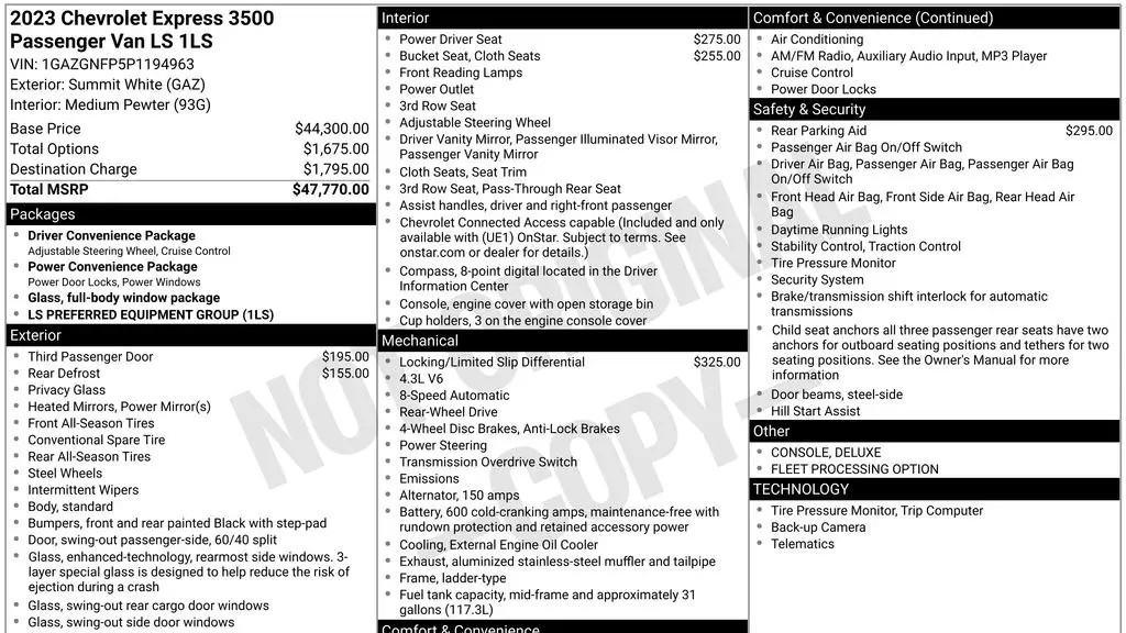 2023 Chevrolet Express LS 3500