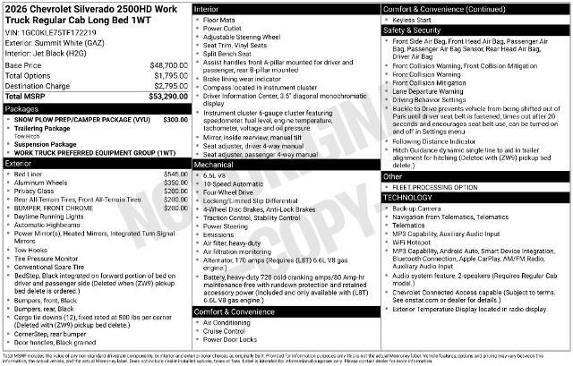 2026 Chevrolet Silverado Hd - $49,675