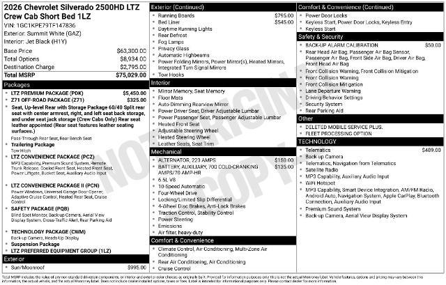 2026 Chevrolet Silverado Hd - $69,758