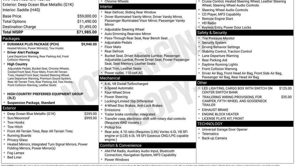 2019 Chevrolet Silverado 2500HD High Country
