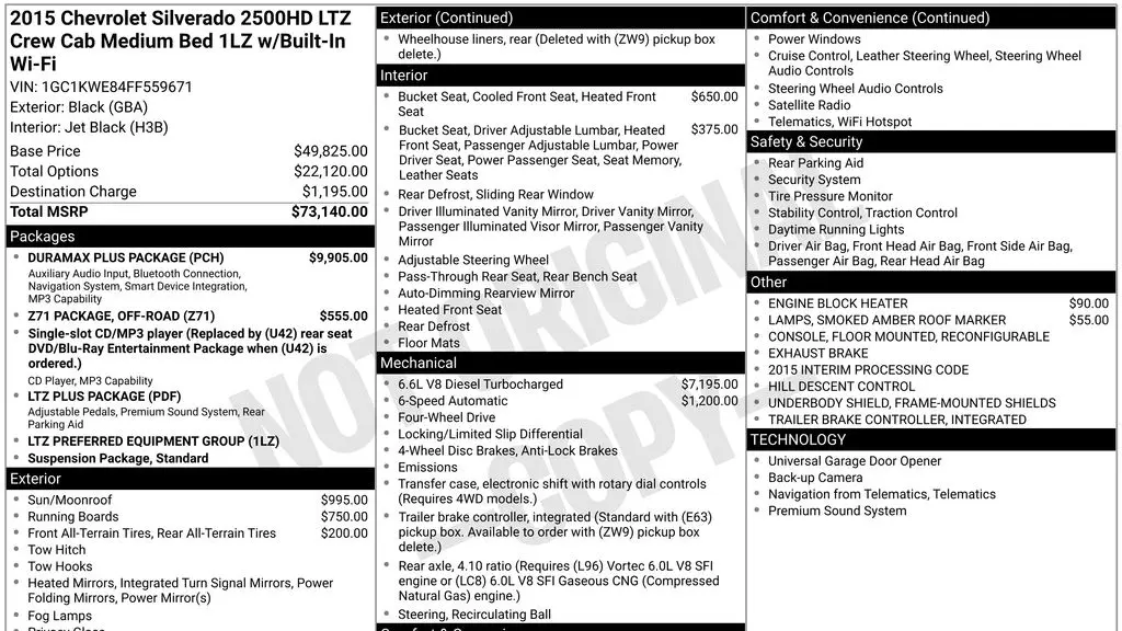 2015 Chevrolet Silverado 2500HD LTZ