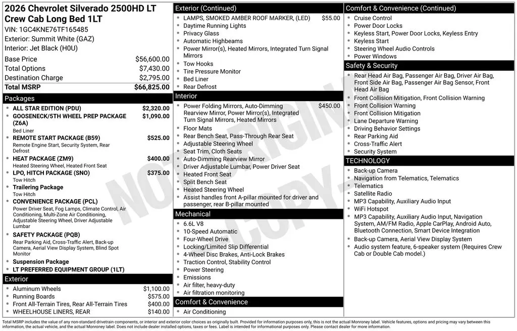 2026 Chevrolet Silverado Hd - $58,900