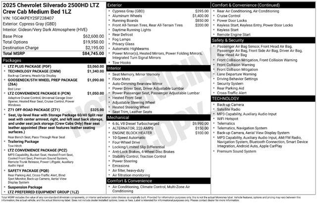 2025 Chevrolet Silverado Hd - $68,476