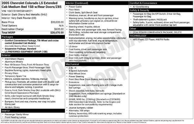 2005 Chevrolet Colorado Z85 — photo 1 of 12